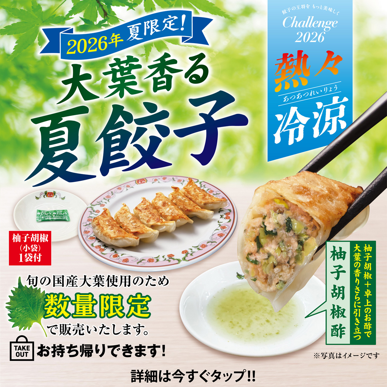 7月3日　季節限定「夏餃子」販売開始!!
